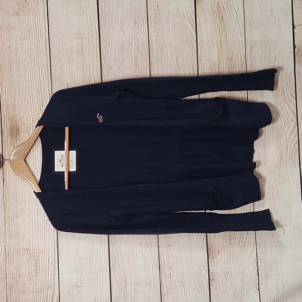 Y2K Hollister Navy Blue Women's Cardigan